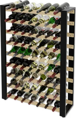 Produktbild von Lenmar Serie RW Weinregal aus Holz für Flaschen, LOFT 63, 118 x 84 x 27, 9 liegen, für 63 Flaschen, Wein, Flaschenregal, Kellerregal, Regale, Flaschen