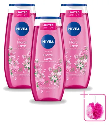Image de 3 gels douche Nivea Floral Love - 250 ml - Lot de 3