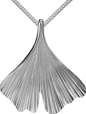Produktbild von Großer Silber Anhänger 925 Silber Ginkgo-Blatt Kettenanhänger für Damen Mit Kette 50 cm