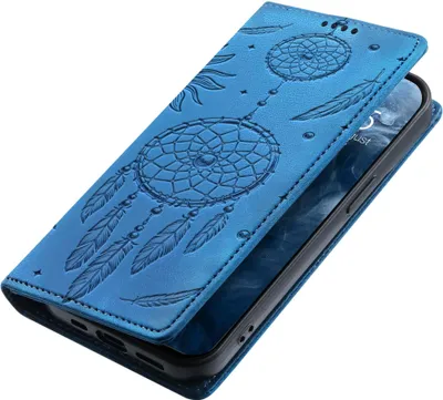 Produktbild von Handyhülle für Xiaomi 17T RFID Schutz Klapphülle Case Cover Blumen Design Traumfänger Schutzhülle Farbe: Blau