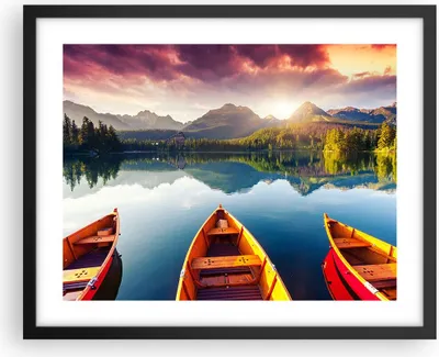 Produktbild von Gerahmtes Poster - Schwarzer Rahmen - See Natur - 50x40 cm - Wand Bild - Wanddeko - Wandbilder - Kunstposter - Wandposter - Bilderrahmen - Bilder - Kunstdruck - Wandbild - P2BAA50x40-3579