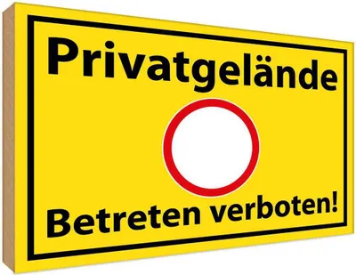 Produktbild von vianmo Holzschild 30x40 cm Privatgelände Betreten Verboten Warnschild Hinweisschild