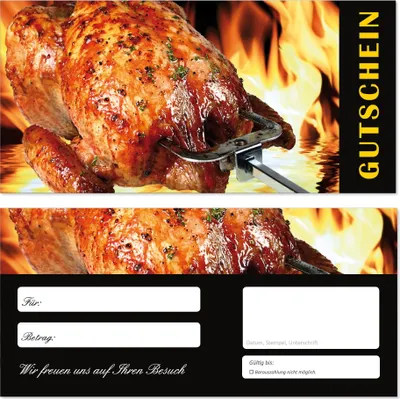 Produktbild von 50 Stück Geschenkgutscheine (Gastronomie-683) Gutscheine Gutscheinkarten für Bereiche wie Urlaub Restaurant Gaststätte Lieferdienst