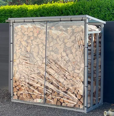 Produktbild von Wetterschutz Wand 126 x 177 cm Hinten, Einzeln für Kaminholzregal 130 x 185 cm, PVC Transparent