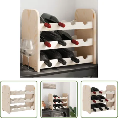 Immagine prodotto di The Living Store portabottiglie 43x25x37 cm in legno di pino massiccio