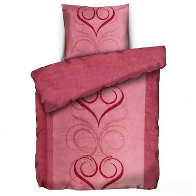 Produktbild von 2-tlg Renforce Bettwäsche 80x80cm 155x220 cm Bettgarnitur Bettbezug Baumwolle Rosa