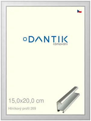 Obrázok produktu pre Rám DANTIK 15x20 | ALU profil 7269 Strieborný matný (sklo číre)