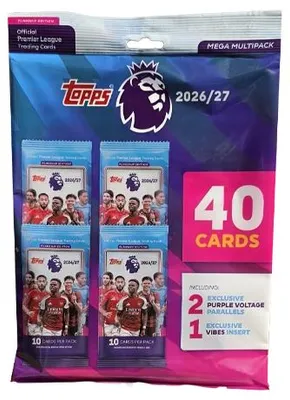 Immagine prodotto di Topps, confezione mega multipack della Premier League, stagione 2026/27