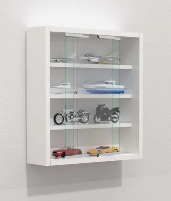 Produktbild von AgisaS Glasvitrinen wandhängend 2 Schiebetüren weiß.