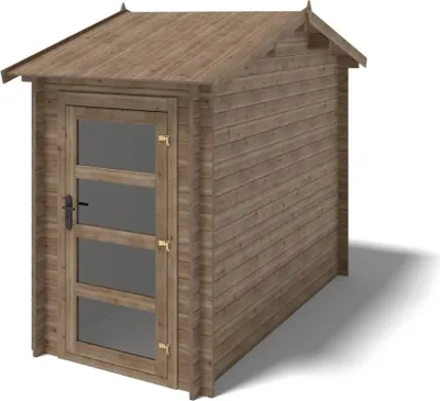 Image de Abri de jardin en bois - 4.5m2 - 1.5x3m - Traité - Ep. 28mm - Couleur: marron - DOM673 - ALTANKA