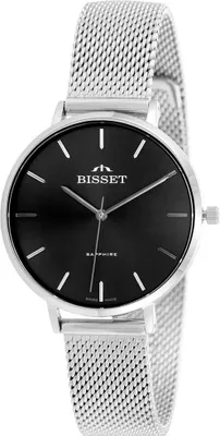 Produktbild von Bisset Damenarmbanduhr BSBF32 silber/schwarz