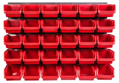 Produktbild von Werkzeugtafel - Wandmontierte Werkzeugaufbewahrung - Für Werkstatt und Garage - 58 x 39 cm - 25 Aufbewahrungsboxen