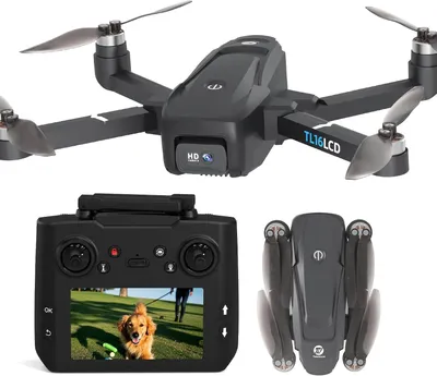 Image de Drone avec caméra 4K pour adultes, dotée de GPS, télécommande LCD, fonction "suivi", retour automatique, transmission 5G longue portée, quadricoptère RC