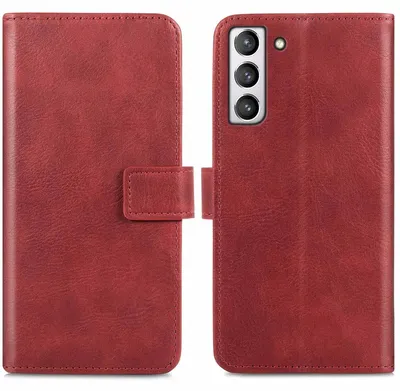 Imagen del producto de Funda Tipo Libro de Lujo para Samsung Galaxy S21 FE - Rojo