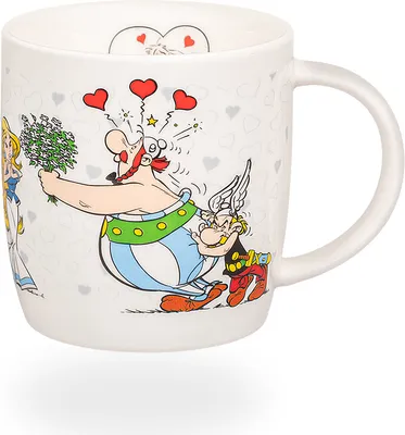 Produktbild von tea4chill Könitz Kaffeetasse Asterix - Ich bin verliebt. Teetasse 350ml, Porzellan. Design modern, bunt