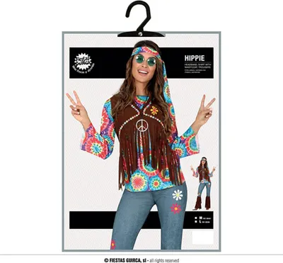 Immagine prodotto di costume da hippie anni '70 per donna, taglia:L