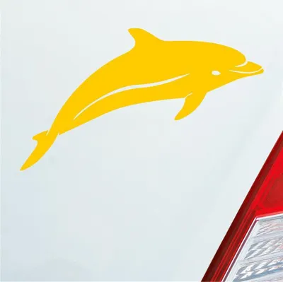 Produktbild von Auto Aufkleber Delphin Delfin Fisch Tier Tuning 12x7 cm Gelb Sticker Heckscheibenaufkleber