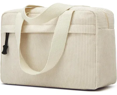 Produktbild von Kosmetiktasche Groß Cord Damen Kulturbeutel Reise Waschtasche Beige 30x20x10cm