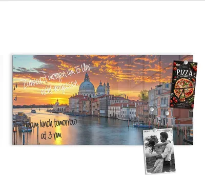 Produktbild von Magnettafel 100x50cm Pinnwand Whiteboard beschreibbar - Venedig bei Sonnenuntergang