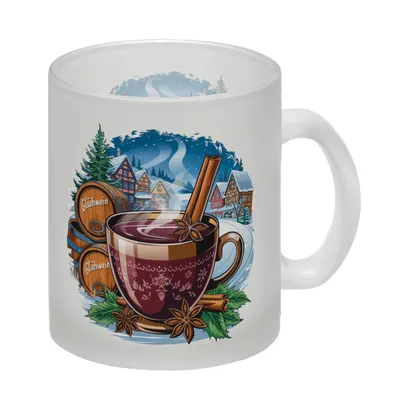 Produktbild von Winterlandschaft mit Glühweintasse - Glas Tasse