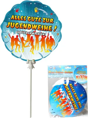 Produktbild von 3er SET FOLIEN BALLONS Jugendweihe selbstaufblasend DEKO