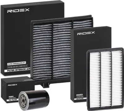 Produktbild von RIDEX Filterset Inspektionspaket Filtersatz für MITSUBISHI PAJERO IV (V8W, V9W) PAJERO III (V7W, V6W) PAJERO PININ (H6W, H7W) PAJERO CLASSIC (V2W)
