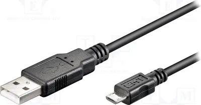 Obrázok produktu pre 1x USB kábel 2.0, 1,8 m, konektor USB A, konektor Micro-USB B, čierna farba, model 93181, USB kábel