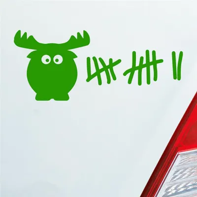 Produktbild von Auto Aufkleber Elch Liste Kills Drive Fast Strichliste 6x15 cm Hellgrün Sticker Heckscheibenaufkleber
