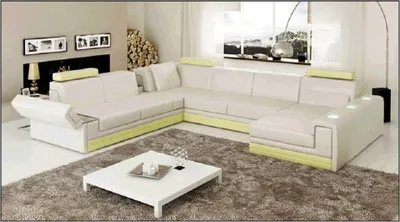 Produktbild von Design Ecksofa U-Form Modern Ledersofa