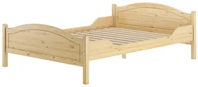 Produktbild von Überlanges Doppelbett 140x220 Kieferbett Massivholz Ehebett Zubehör wählbar V-60.30-14-220Rollrost inkl.