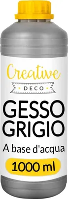 Immagine prodotto di Creative Deco 1L Grigio Gesso Acrilico | Colori Acrilici | Professionale Preparazione alla Pittura | Copertura Perfetta | Consistenza Sottile
