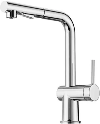 Obrázek produktu pro Kuchyňská baterie s vysokým tlakem, výsuvnou sprchou, pro umyvadlo, kuchyňská baterie, otočná o 360°, kuchyňská směšovací baterie, nerezová ocel (chrom)