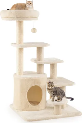 Obrázek produktu pro Víceúrovňový kočičí strom s jeskyní, sisalové sloupky, 102 cm