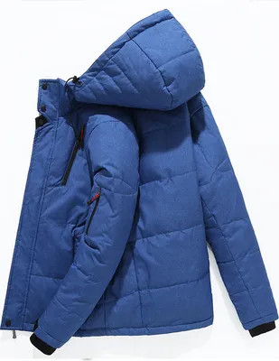 Produktbild von Herbst und Winter neue Herren jacke Mode lang ärmel ige Wärme verdickt Kapuzen mantel einfarbig hochwertige Reiß verschluss Mantel