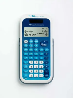 Zdjęcie produktu dla Texas Instruments TI-34, Kieszeń, Kalkulator naukowy, 10 cyfr(y), 4 linii, Bateria/Energia słoneczna, Niebieski, Biały