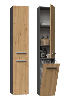 Produktbild von Koupelnová Skříňka Policový Koš Nel Iv Antracitový Dub Artisan