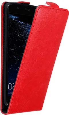 Produktbild von Cadorabo Hülle für Huawei P10 LITE Schutz Hülle in Rot Flip Etui Handyhülle Case Cover