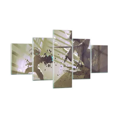 Produktbild von Bilder auf glas - Roboter Samurai Schwert Kämpfen - 125x70cm - Glasbilder - Wandbilder - Kunstdruck - zum Aufhängen bereit - Wanddekoration aus Glas - Glas Bilder - Wandbild auf Glas - GEA125x70-2912