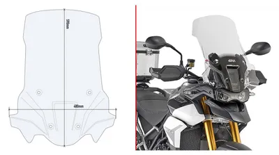 Immagine prodotto di Cupolino GIVI trasparente intercambiabile 59x48cm per TRIUMPH Tiger 900