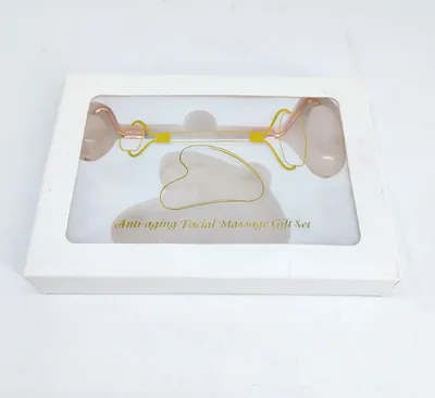 Obrázok produktu pre Masážny valček na tvár Gua Sha – masážny prístroj na tvár z jadeitu