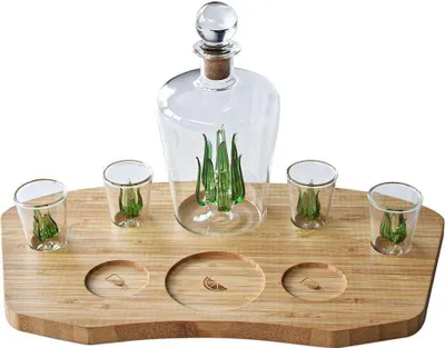 Productafbeelding van Set met decanteerkaraf, dienblad en glas - 84 cl
