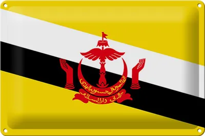 Produktbild von Blechschild Flagge Bruneis 30x20cm Flag of Brunei