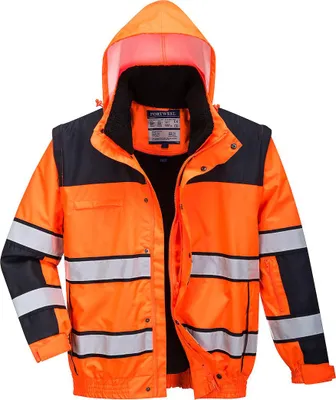 Produktbild von Portwest C466 Klassische Warnschutz-Pilotjacke Orange/Black Gr. 4XL