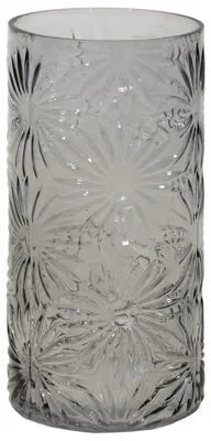Produktbild von Mega Collections Vase Debby - Glas - Blumenrelief - 15 x 35 cm