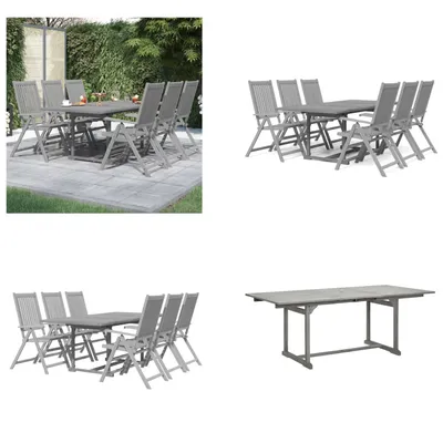 Immagine prodotto di vidaXL Set da pranzo da giardino 7 pezzi in legno massiccio di acacia - Set da pranzo da giardino - Set da pranzo in legno - Set da pranzo in legno massiccio