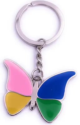 Immagine prodotto di Onwomania Farfalla colorata Portachiavi Argento in metallo
