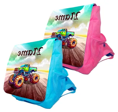 Produktbild von Kinderrucksack mit Name/Schriftartwahl/Kindergartenrucksack/Kindergarten/Kindergerechter Rucksack (Monstertruck)