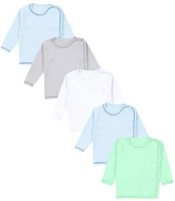 Produktbild von TupTam Uni Baby Wickelshirt Langarm 5er Pack, Farbe: Junge, Größe: 56