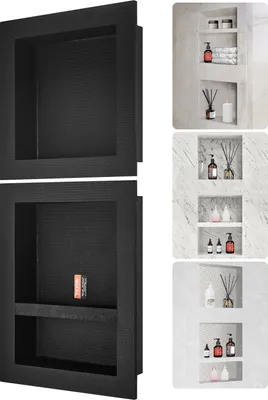 Obrázek produktu pro VEVOR Nástěnný výklenek 10x40,64x101,6cm Sprchový výklenek Obkladový třívrstvý vodotěsný instalační výklenek Materiál zadního panelu (XPS, dřevo, cement) Vhodný do koupelny Ložnice Studovna
