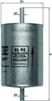Produktbild von Kraftstofffilter MAHLE KL 95 für RENAULT ESPACE III (JE0) Leitungsfilter